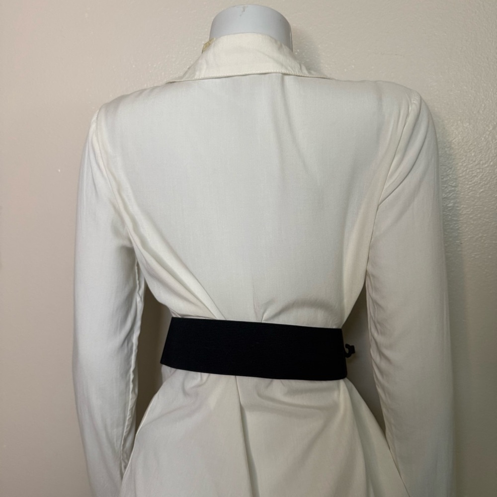 Black elastic waistband belt with old gold tone buckle - Picture 5 of 9